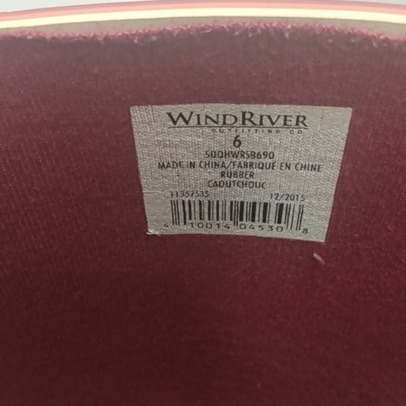 Wind River women's pair of Rain Boots size 6 black, pink, white - Picture 8 of 11